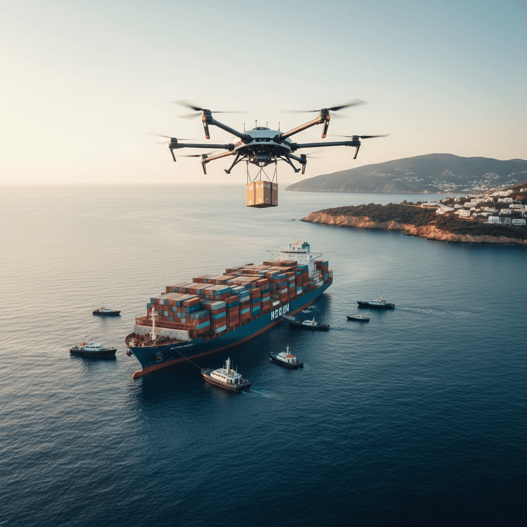 World's first commercial drone deliveries to vessels at anchorage tested