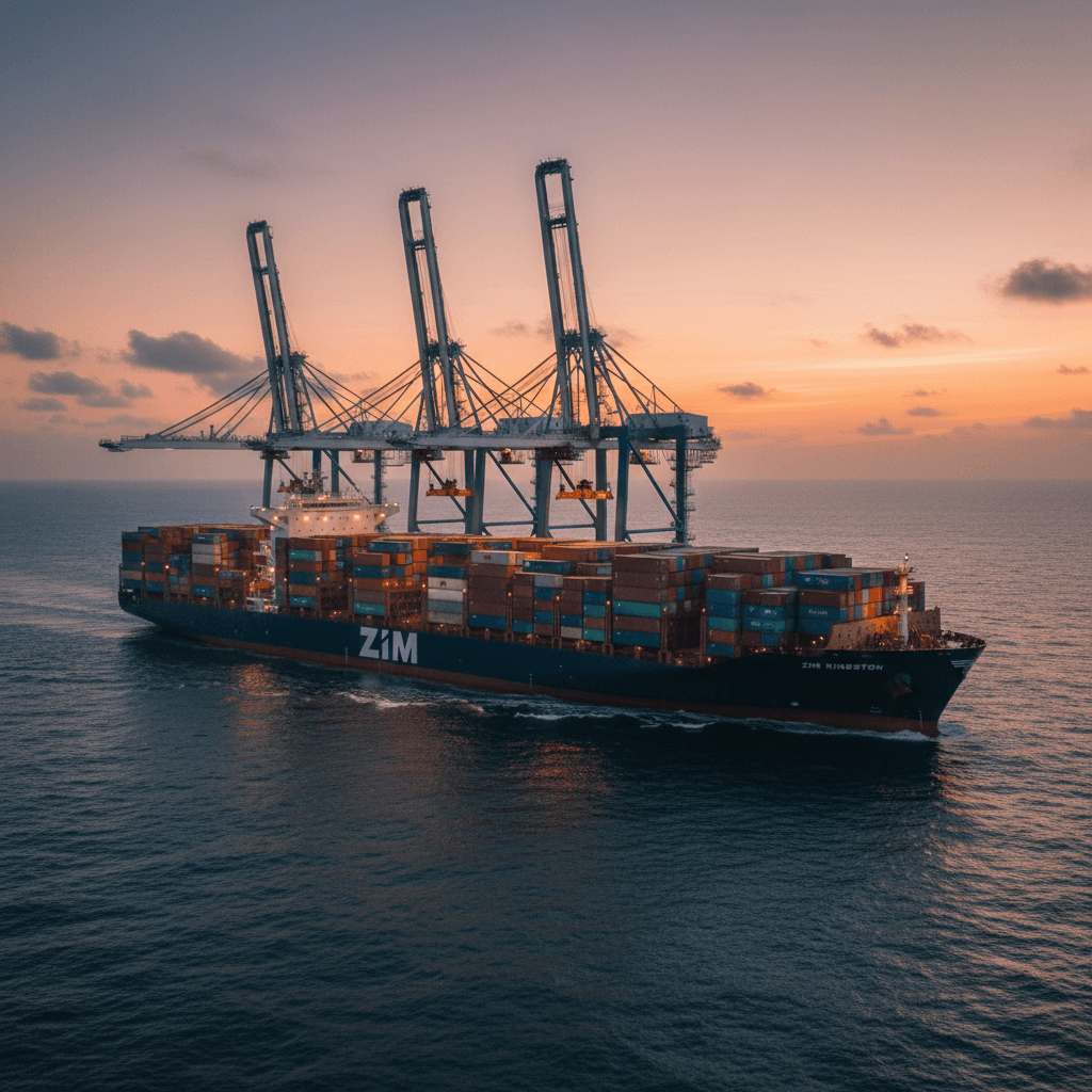 ZIM vessel operation with 3 gantry cranes