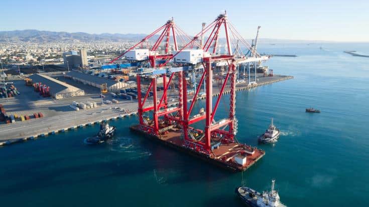 new bigger gantry cranes for Limassol port