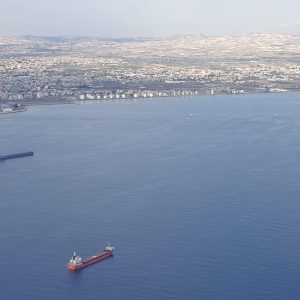 Larnaca port anchorage aerial photo