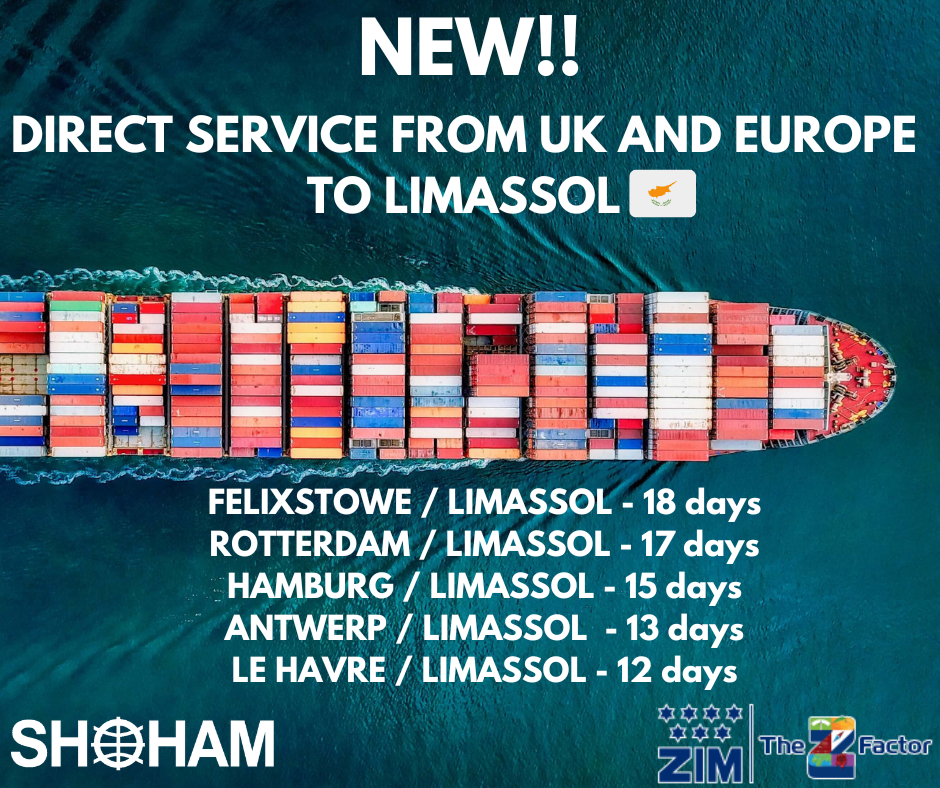 ZIM DIRECT SERVICE TO LIMASSOL FROM UK AND EUROPE